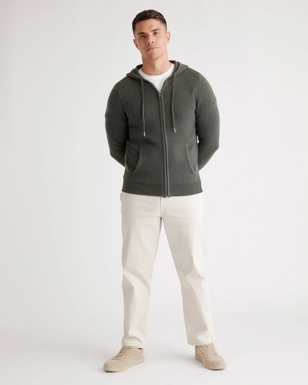 Mongolian Cashmere Full-Zip Hoodie - S / Teak