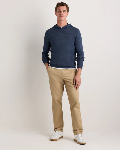 Alpaca-Wool Hooded Sweater - S / Heather Navy