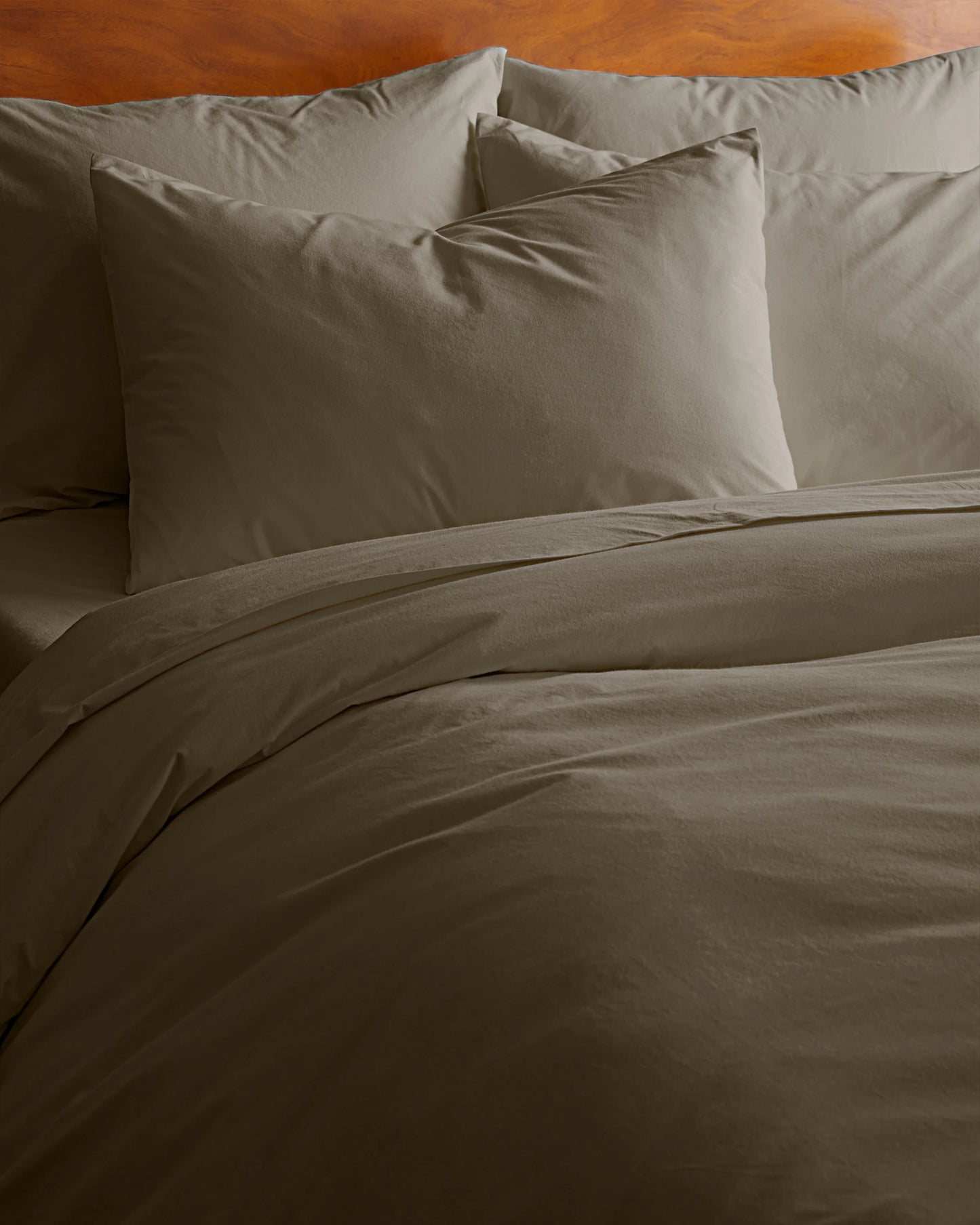 Organic Brushed Cotton Duvet Cover Set - Twin / Toffee