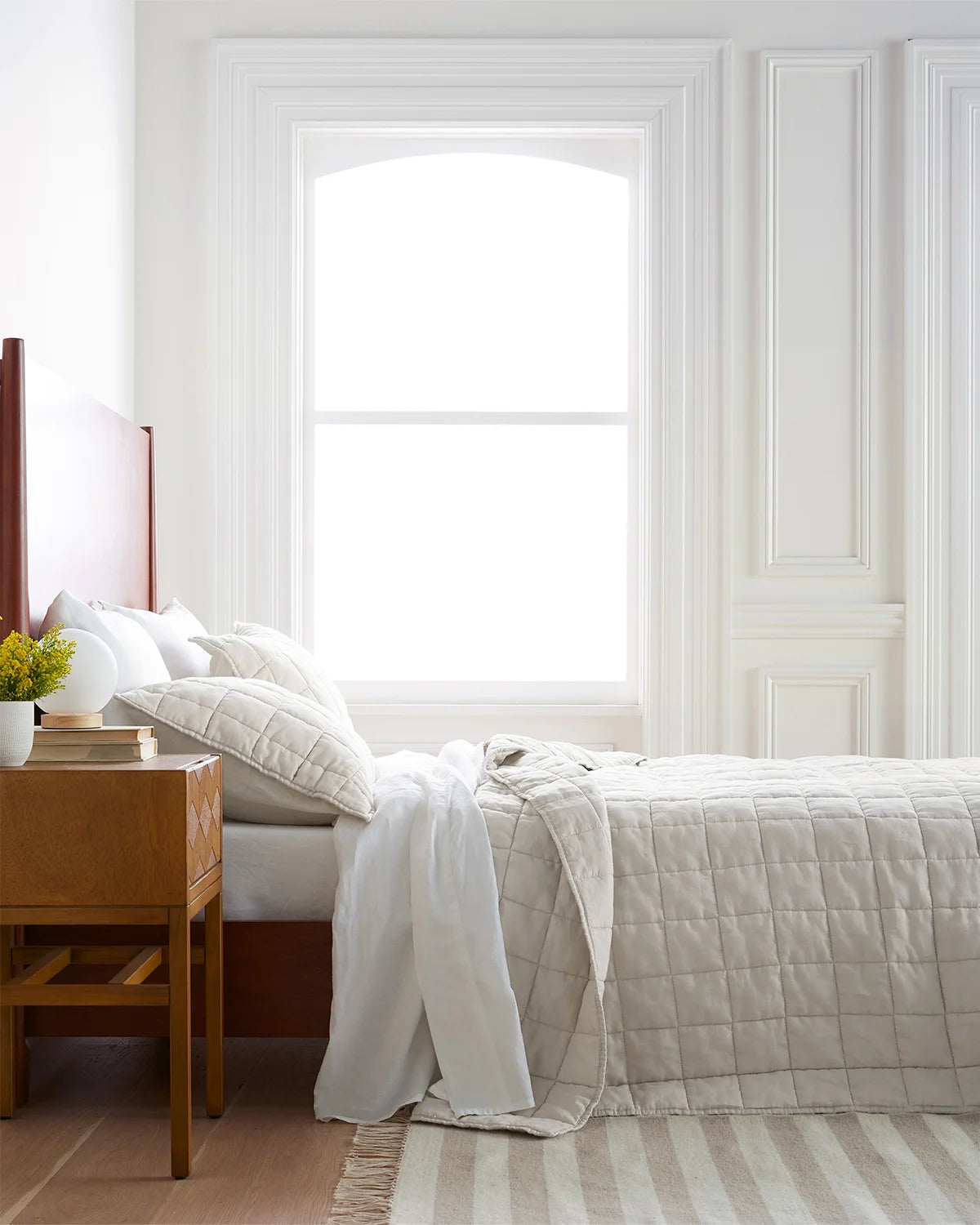 European Linen Box Quilt - Twin / Dusty Mauve