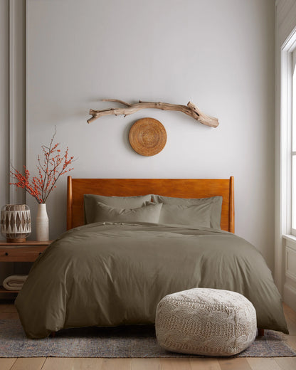 Organic Brushed Cotton Sham Set - Standard / Toffee