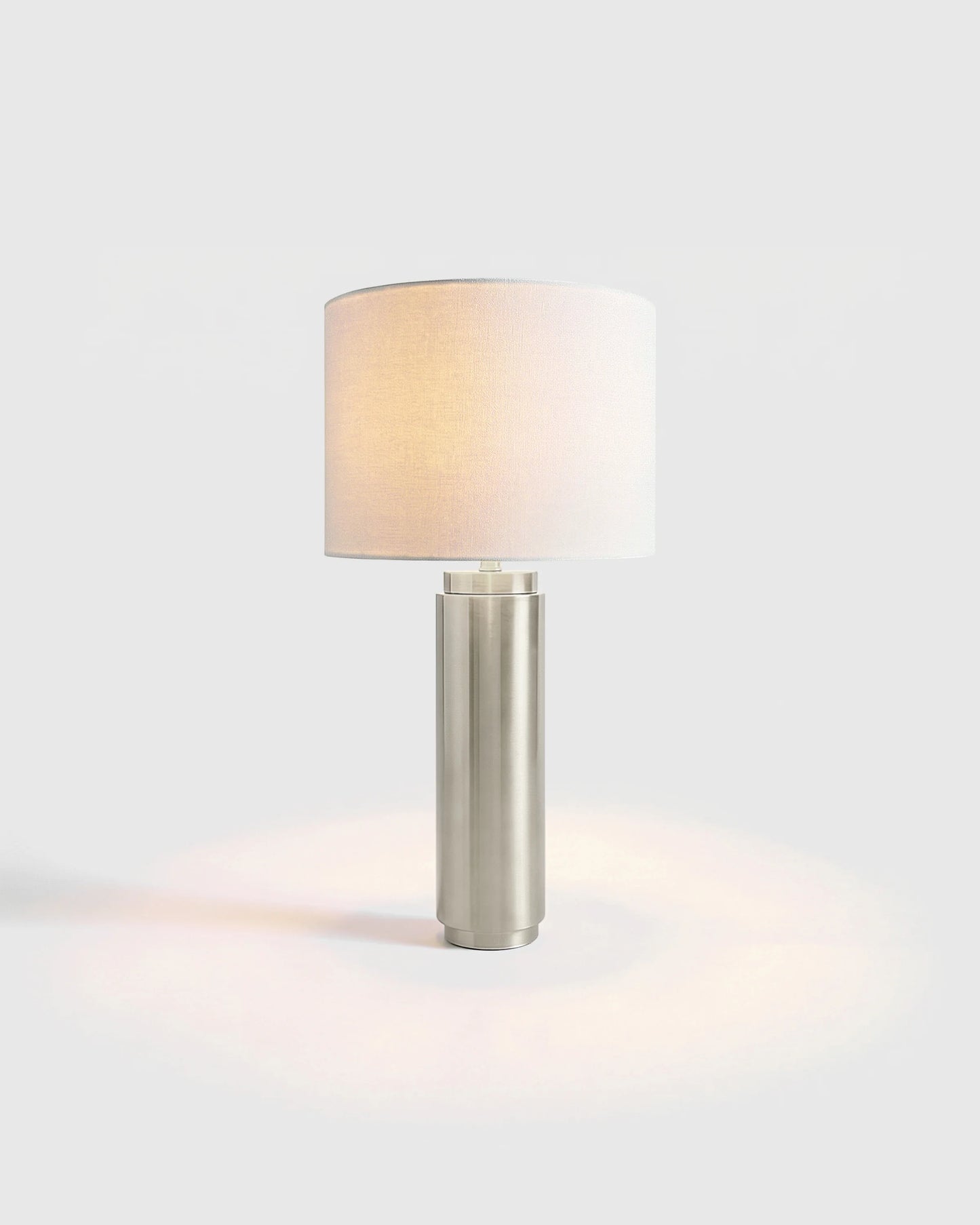 Cylindrical Iron Table Lamp - One Size / Brass