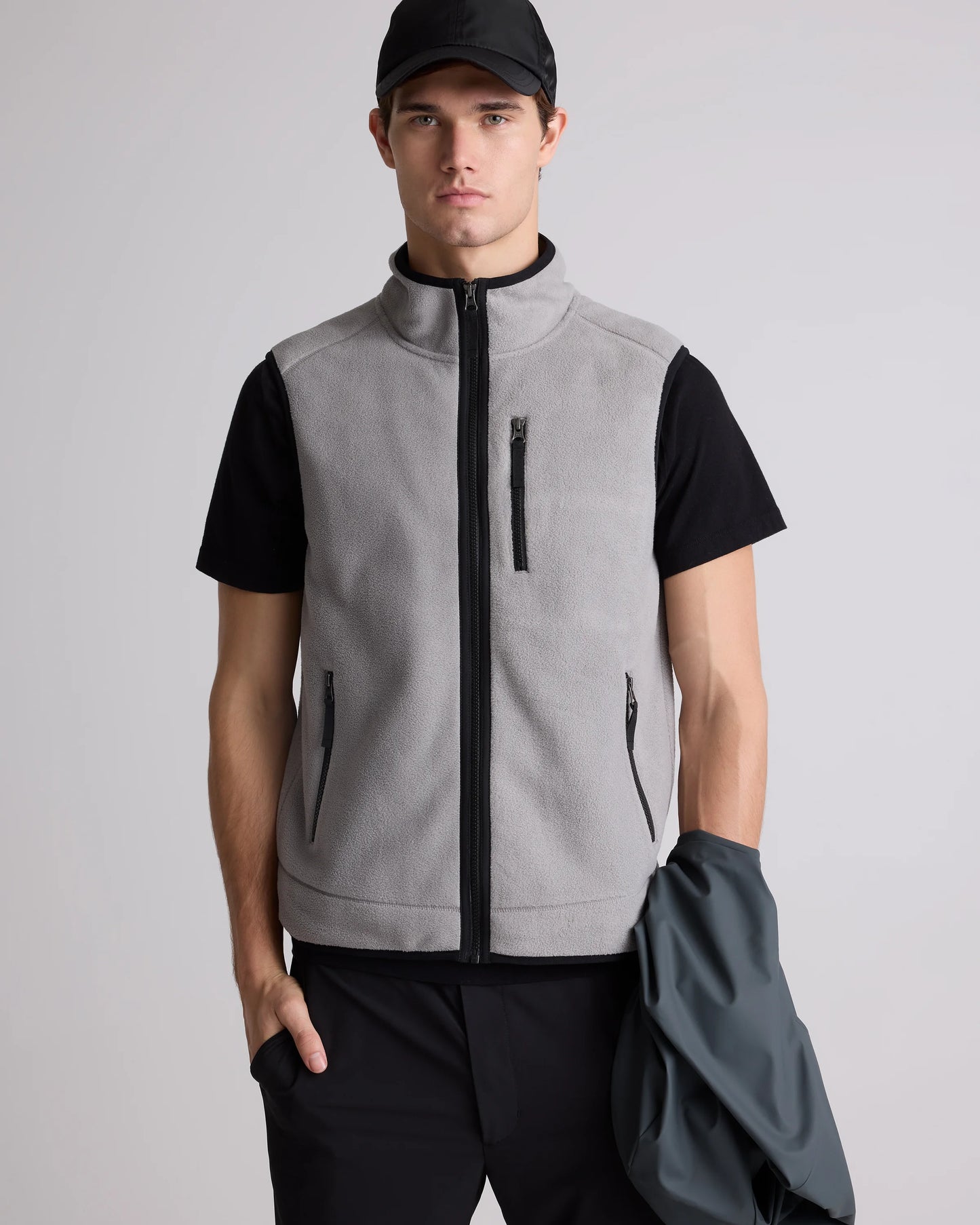 Polar Fleece Full-Zip Vest - S / Gravel