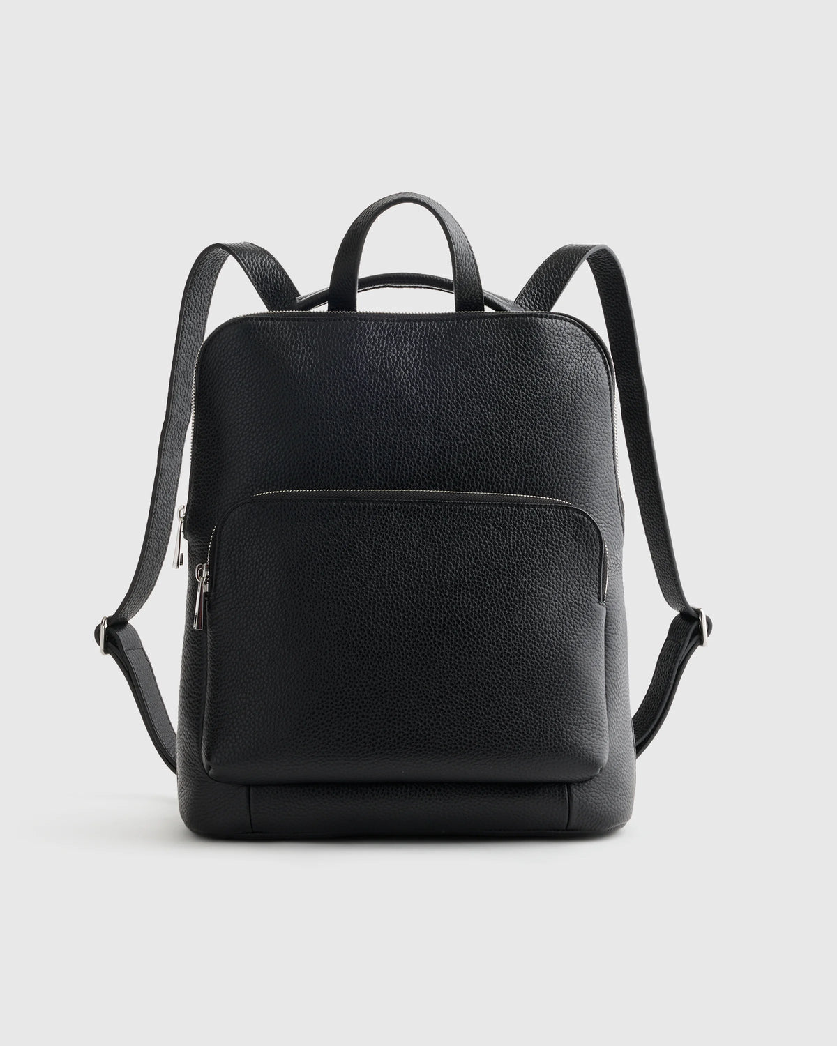 Italian Leather Convertible Backpack - One Size / Black