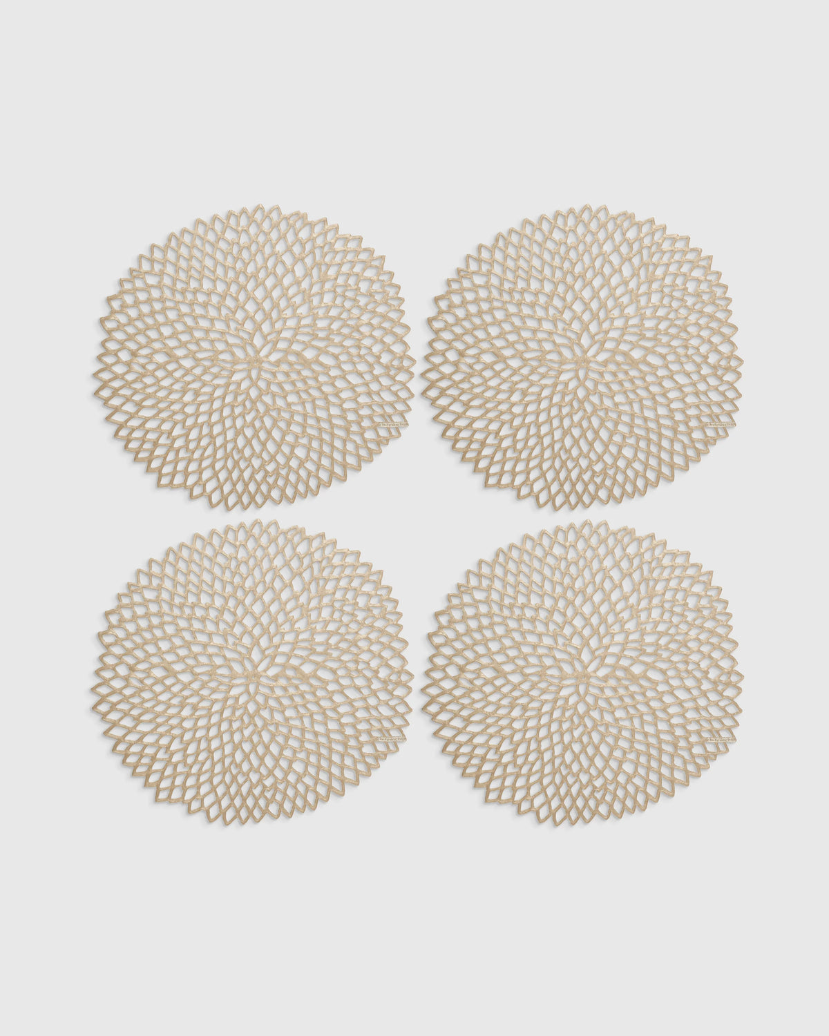 Pressed Dahlia Placemats, Set of 4 by Chilewich - One Size / Brass