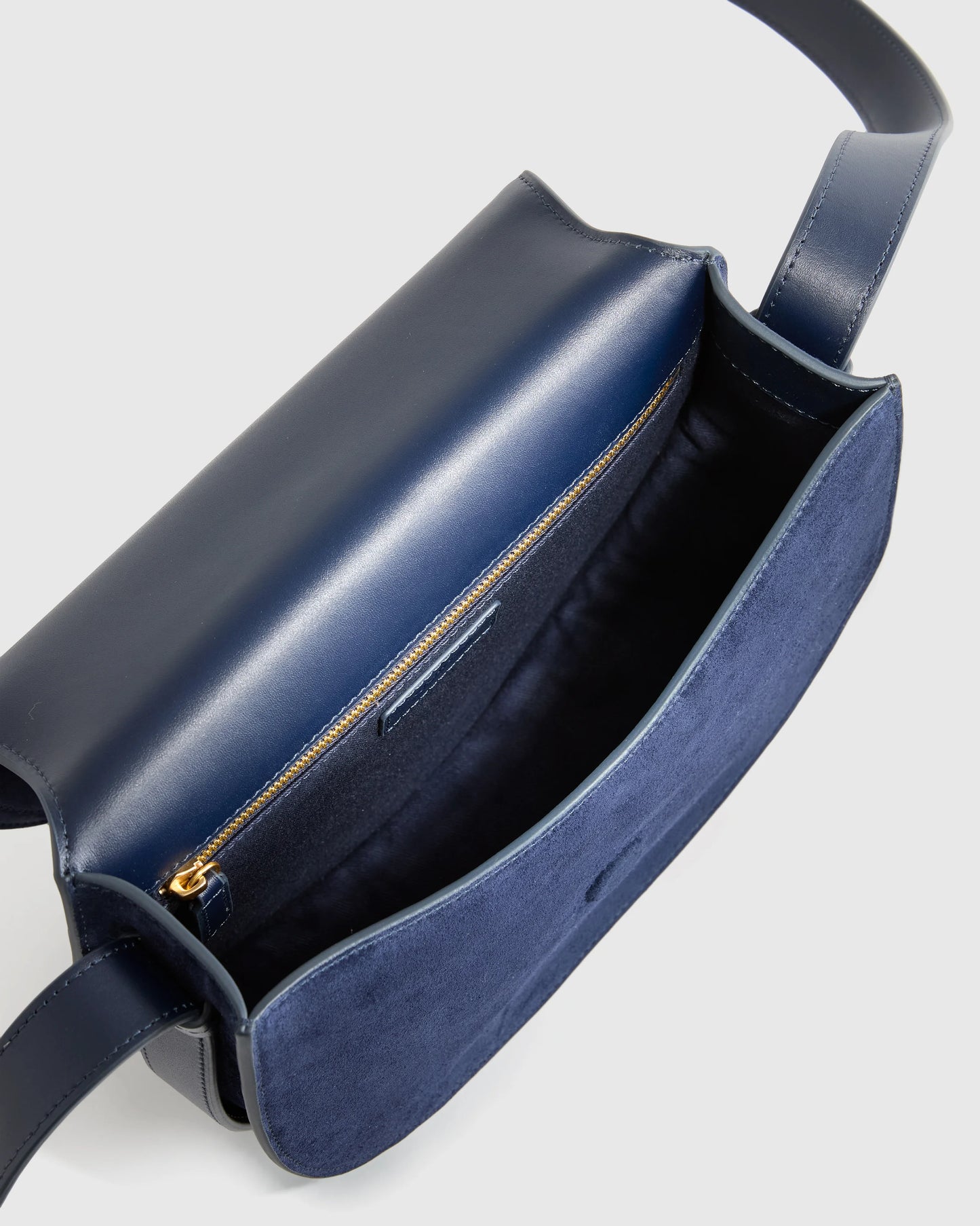 Italian Suede Saddle Bag - One Size / Pebble