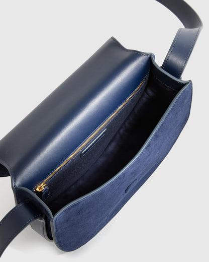 Italian Suede Saddle Bag - One Size / Pebble