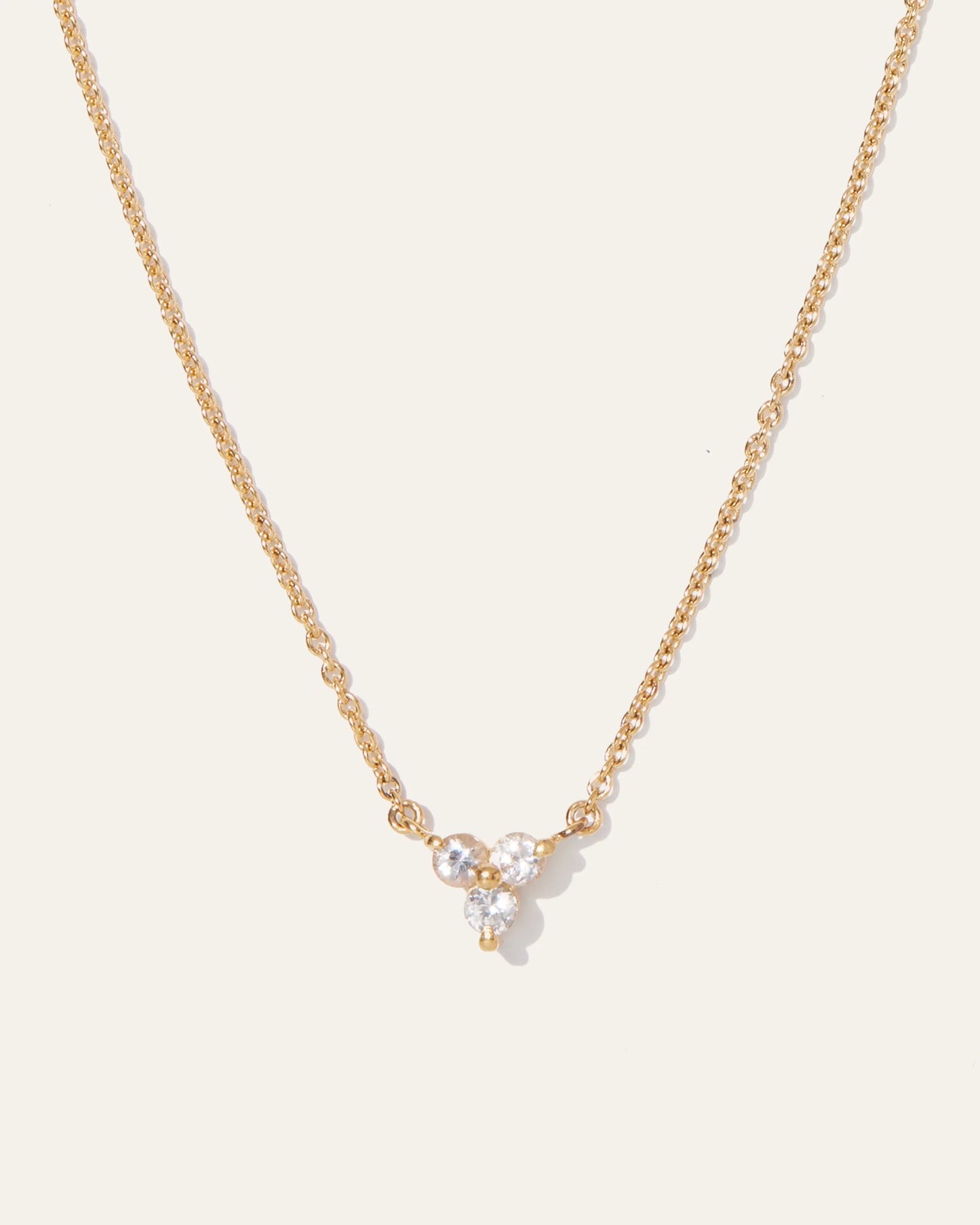 White Sapphire Triad Necklace - One Size / Gold Vermeil