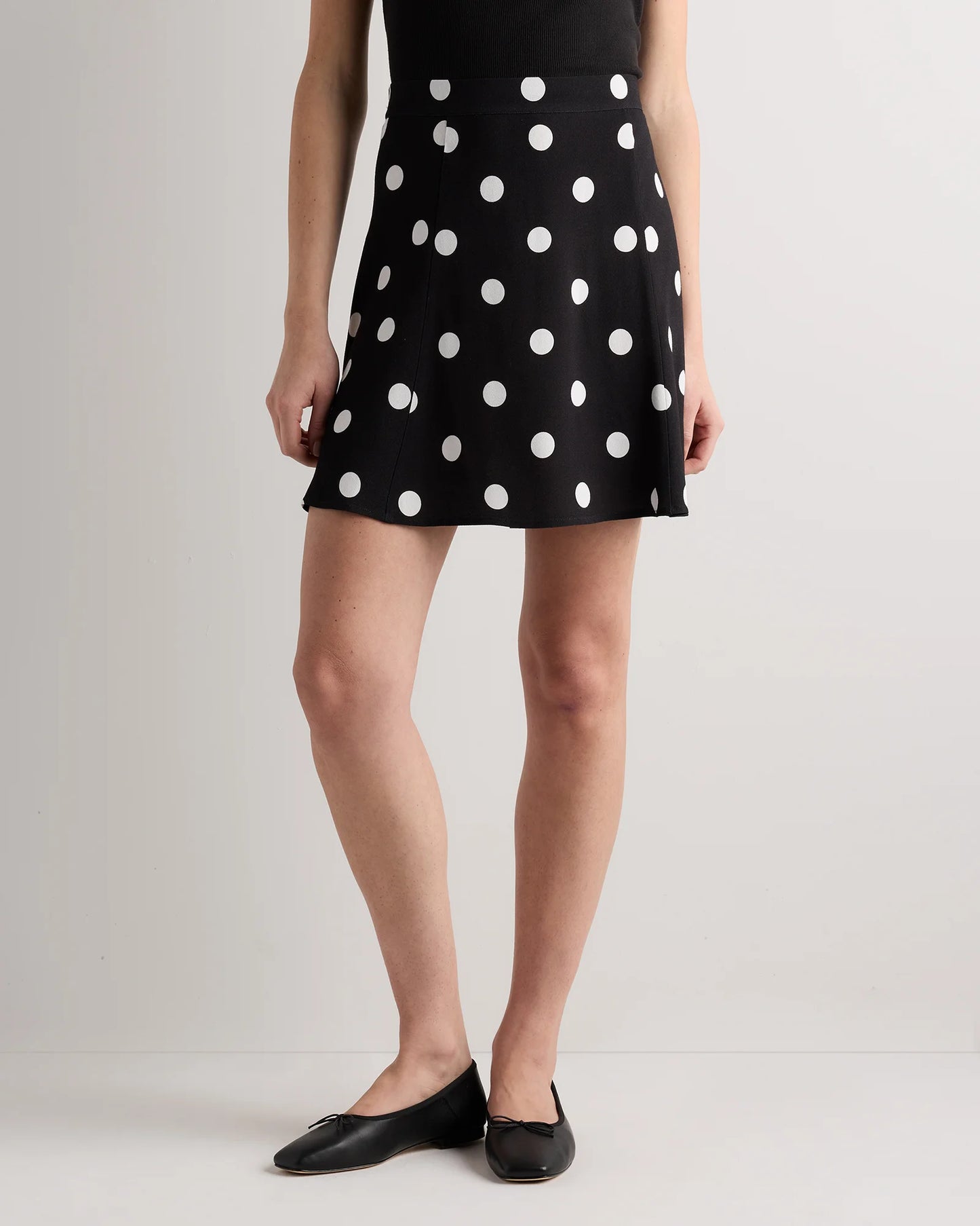Lightweight Crepe A-Line Mini Skirt - XS / Moonstone Blue
