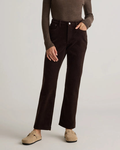 Organic Stretch Corduroy Straight Leg Pants - 0 / Espresso