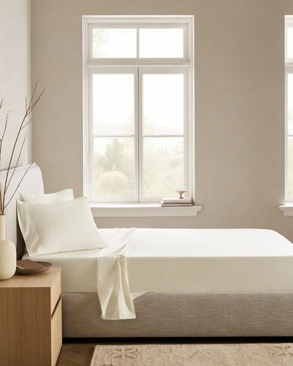 Organic Crisp Percale Deluxe Bedding Bundle - Twin / White
