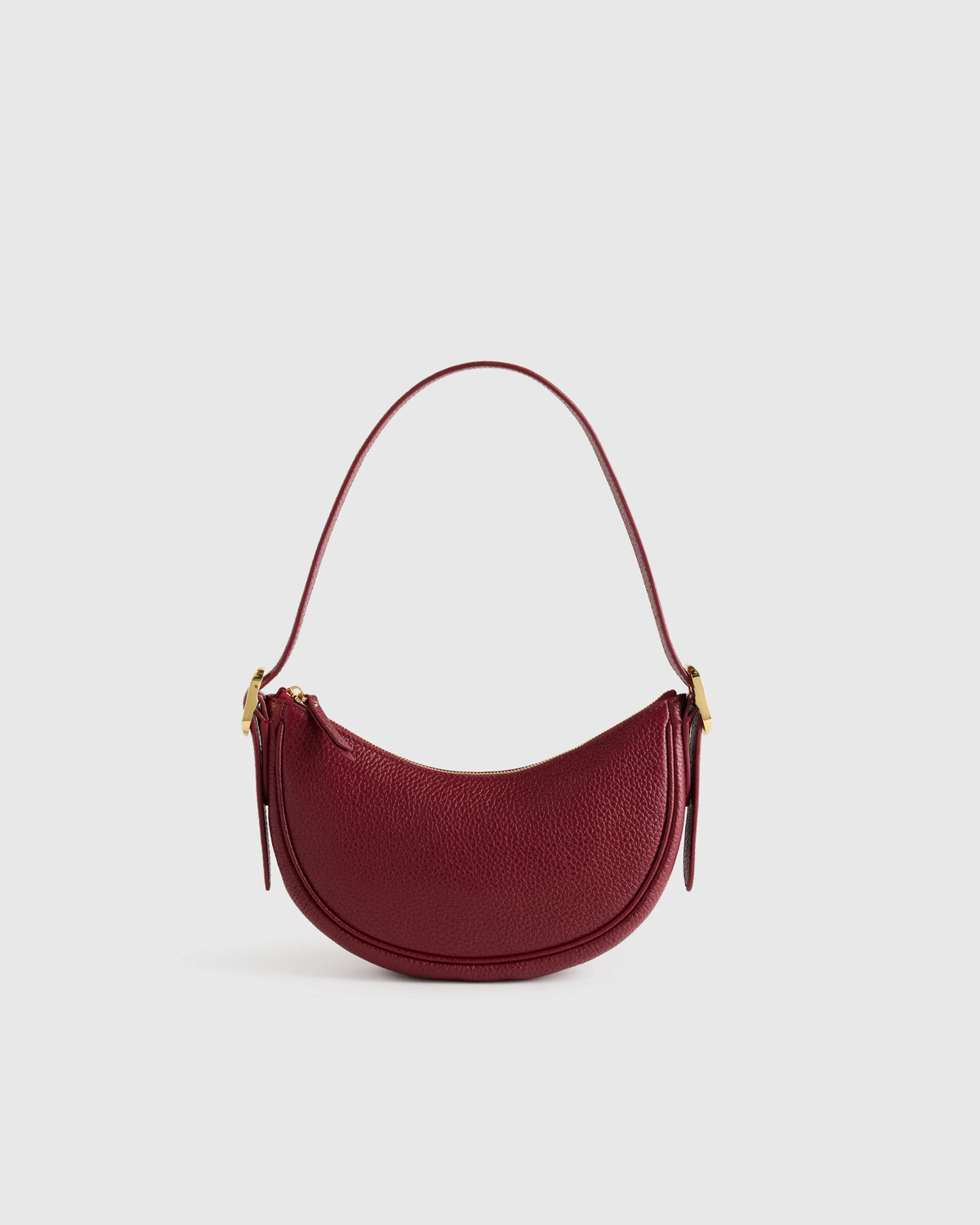 Italian Leather Mini Crescent Shoulder Bag - One Size / Espresso Brown