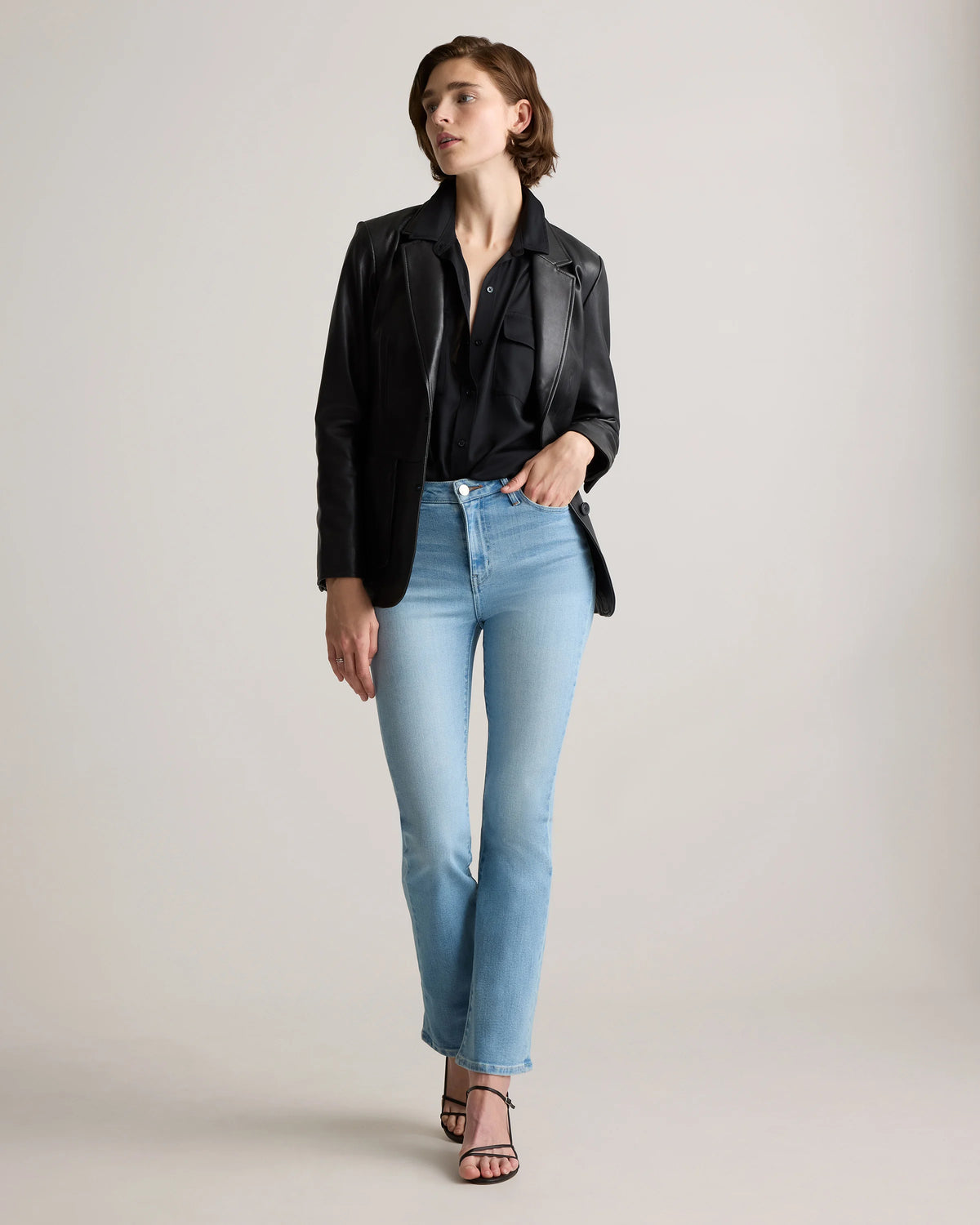Bella Stretch Kick Flare Jeans - 24 / Deep Rinse