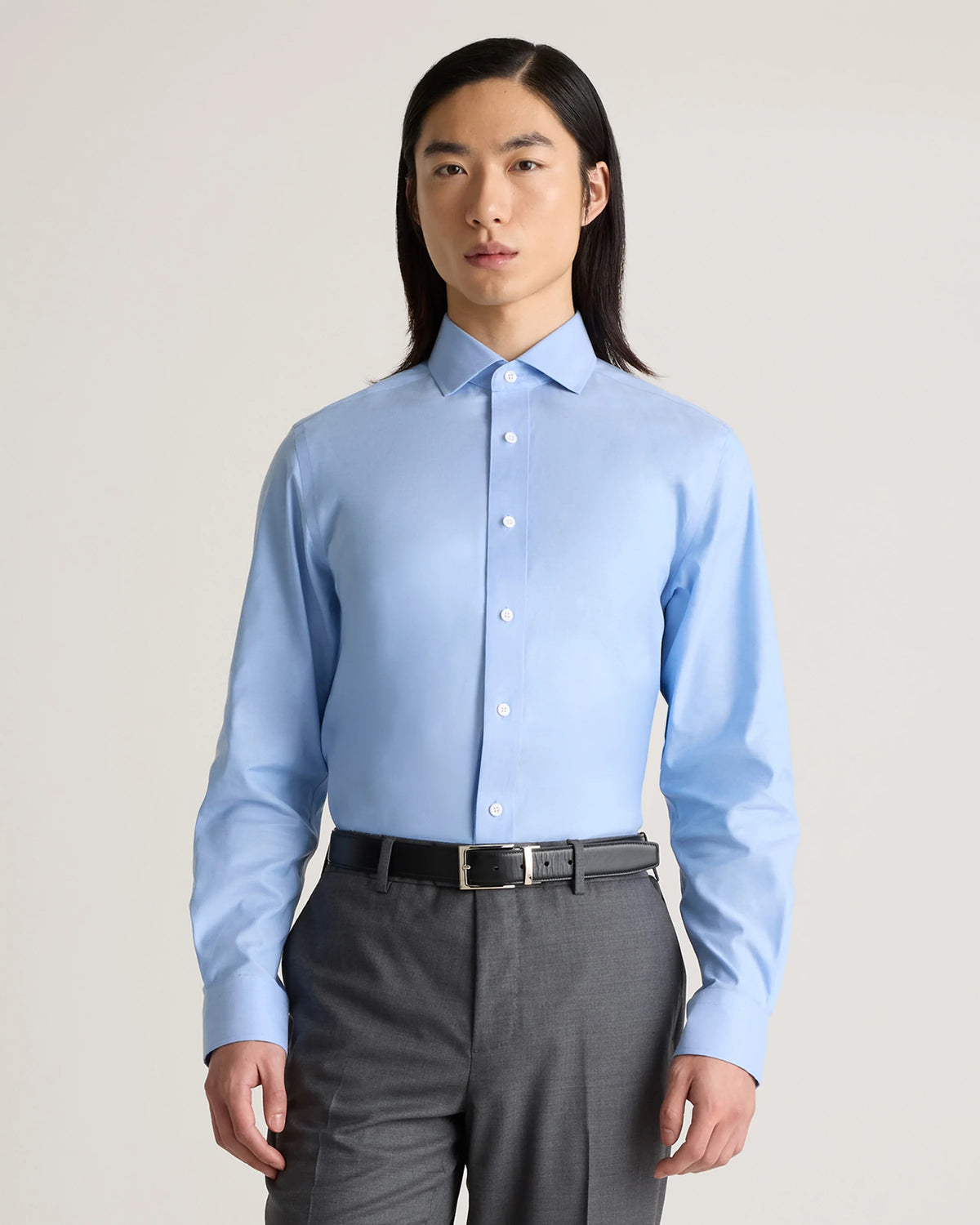 Organic Cotton Oxford Non-Iron Dress Shirt - S / Bold Black