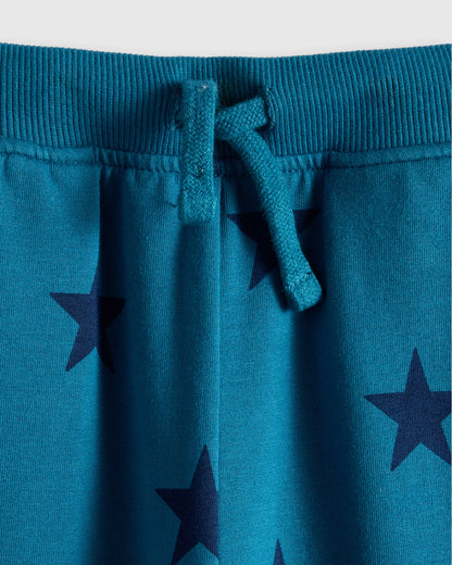 Organic Cotton French Terry Joggers - 2T / Blue Stars