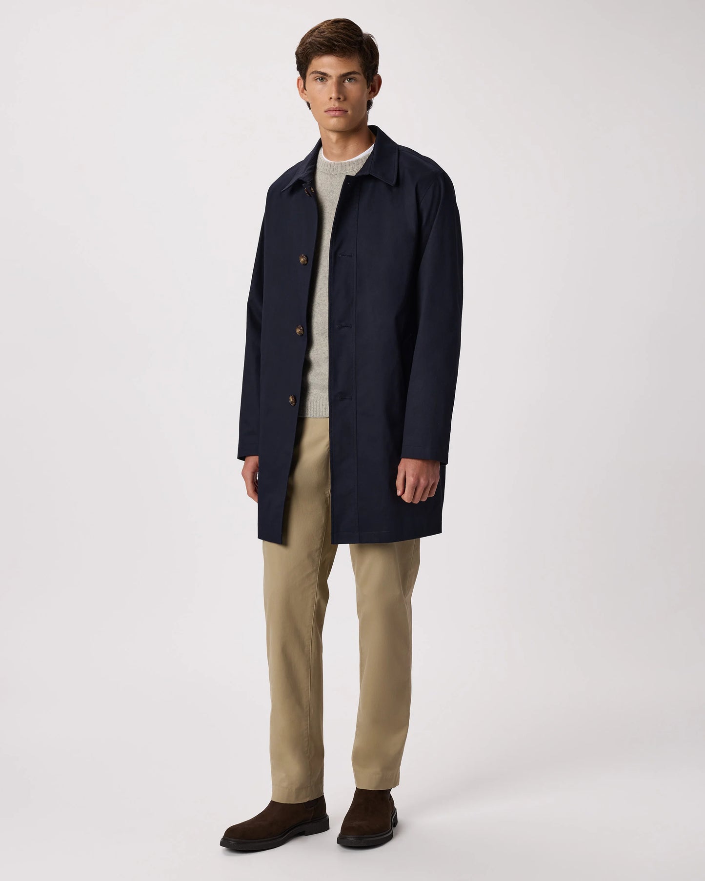 Comfort Stretch Trench Coat - S / Midnight Black