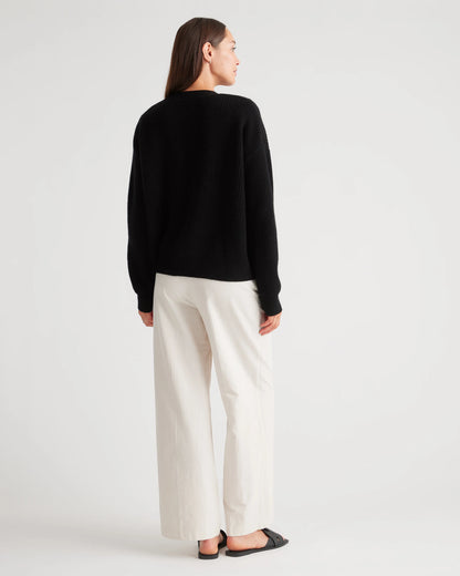 Mongolian Spring Cashmere Fisherman Boxy Cropped Cardigan Sweater - XS / Heather Grey
