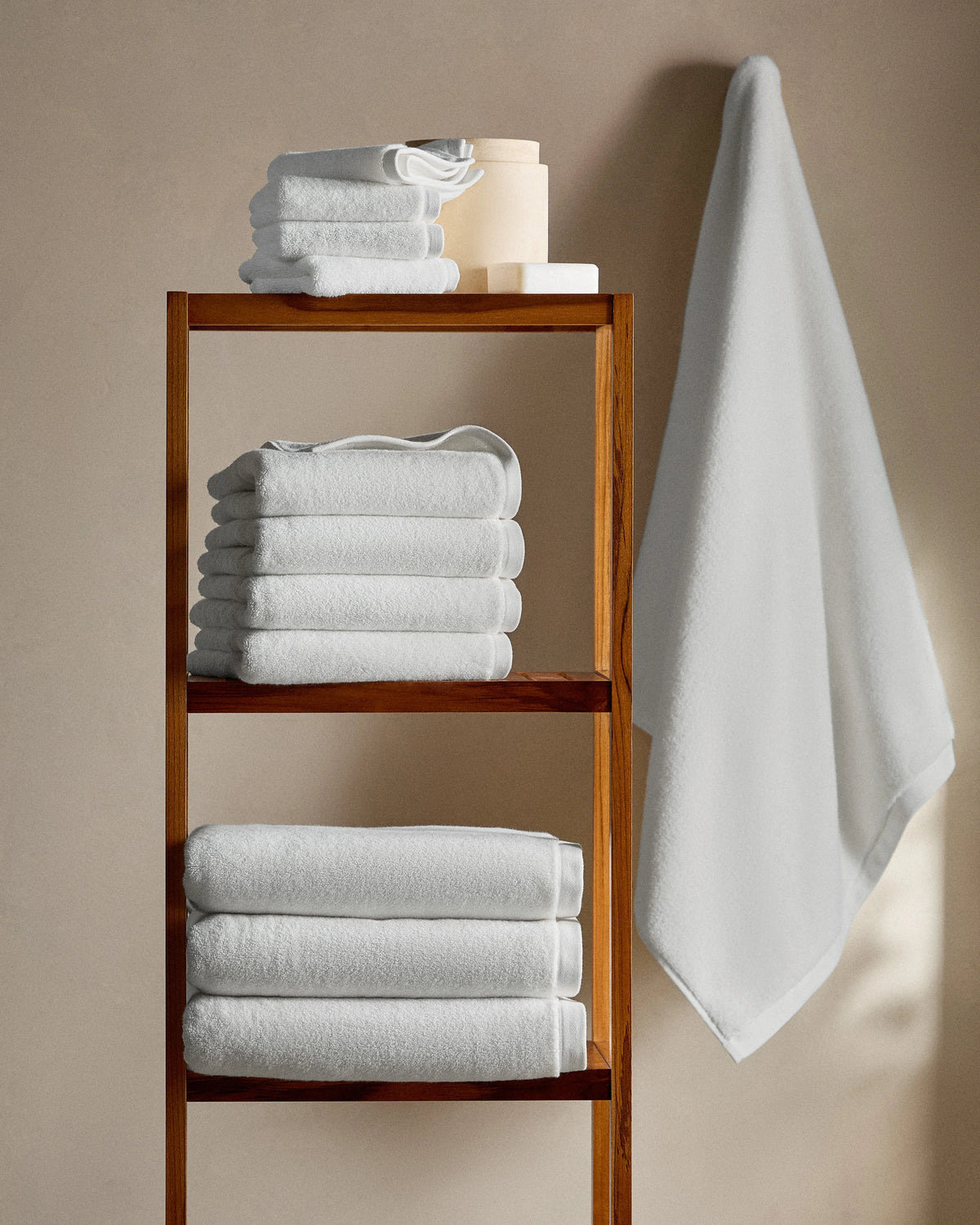 Plush Organic Turkish Cotton Hand Towel (Set of 2) - One Size / White