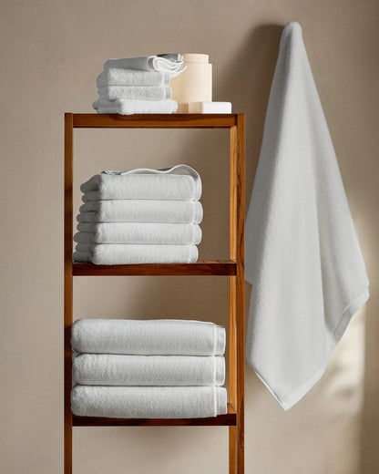 Plush Organic Turkish Cotton Hand Towel (Set of 2) - One Size / White