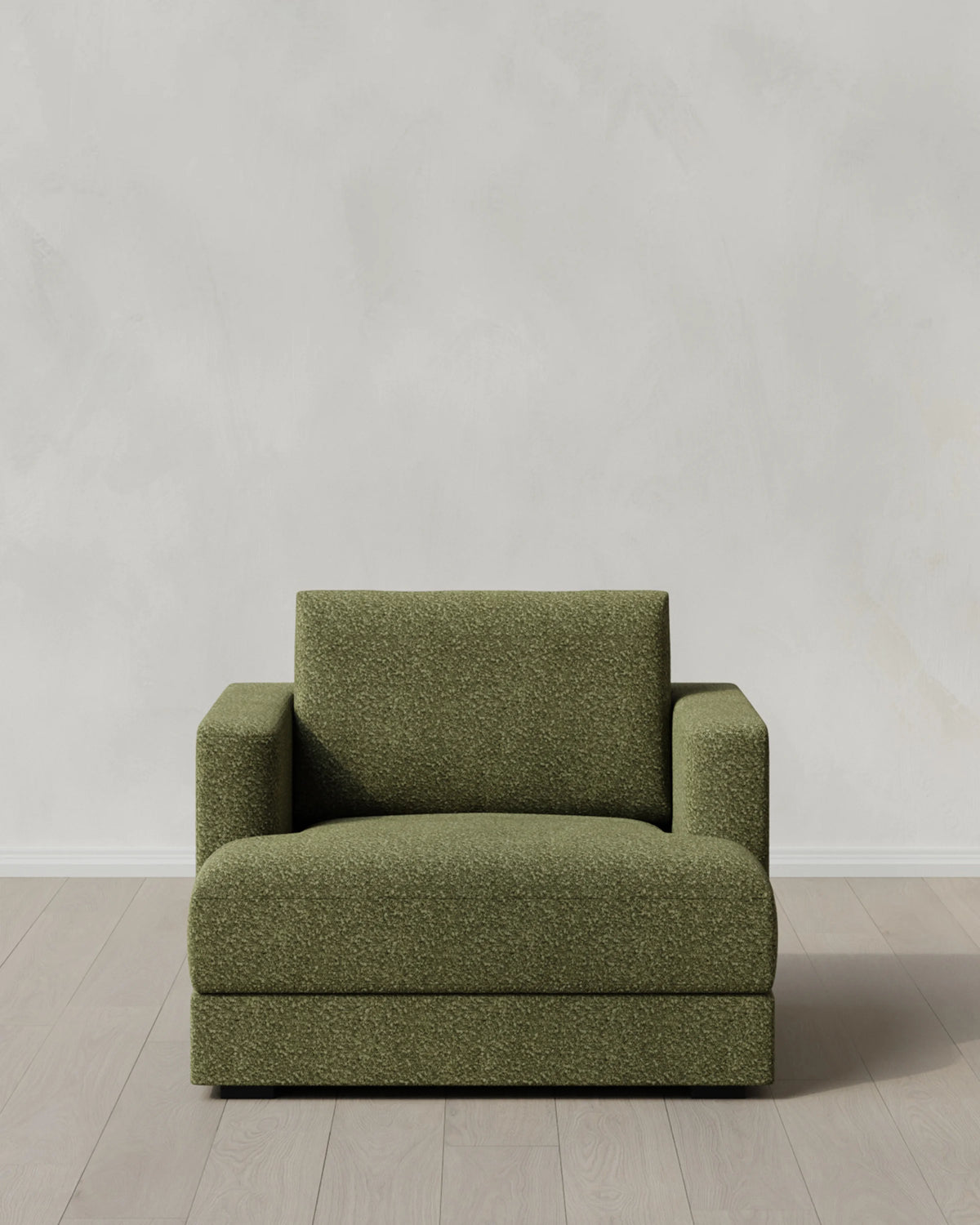 Sierra Curved Arm Accent Chair in Performance Boucle - One Size / Indigo