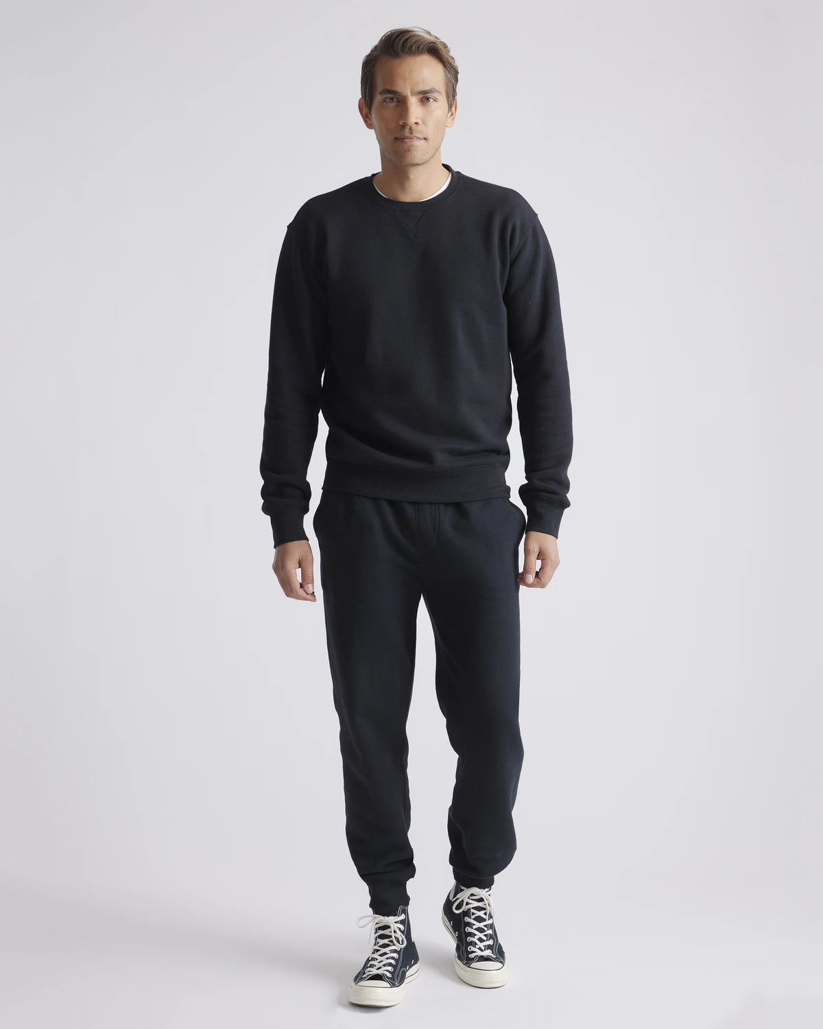 Organic Heavyweight Fleece Crew - S / Heather Grey