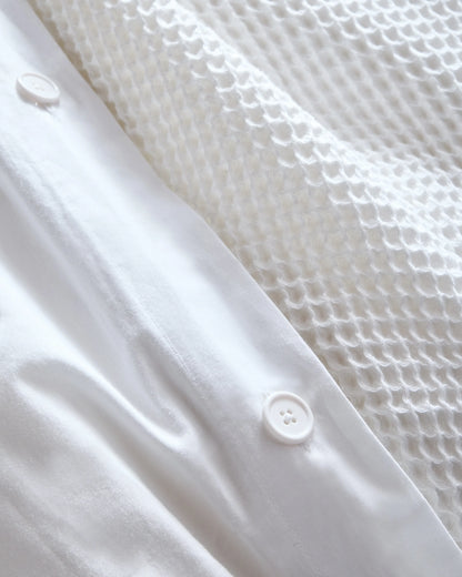 Organic Waffle Duvet Cover - Twin / White
