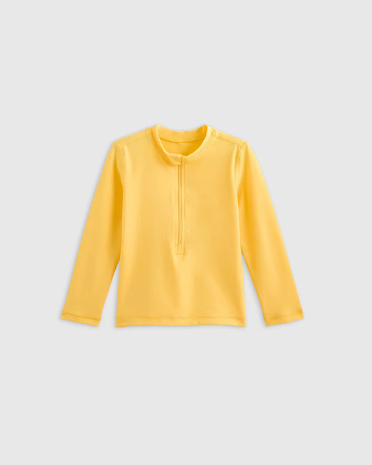 Long Sleeve Zip-Up Rash Guard - 2T / Yellow