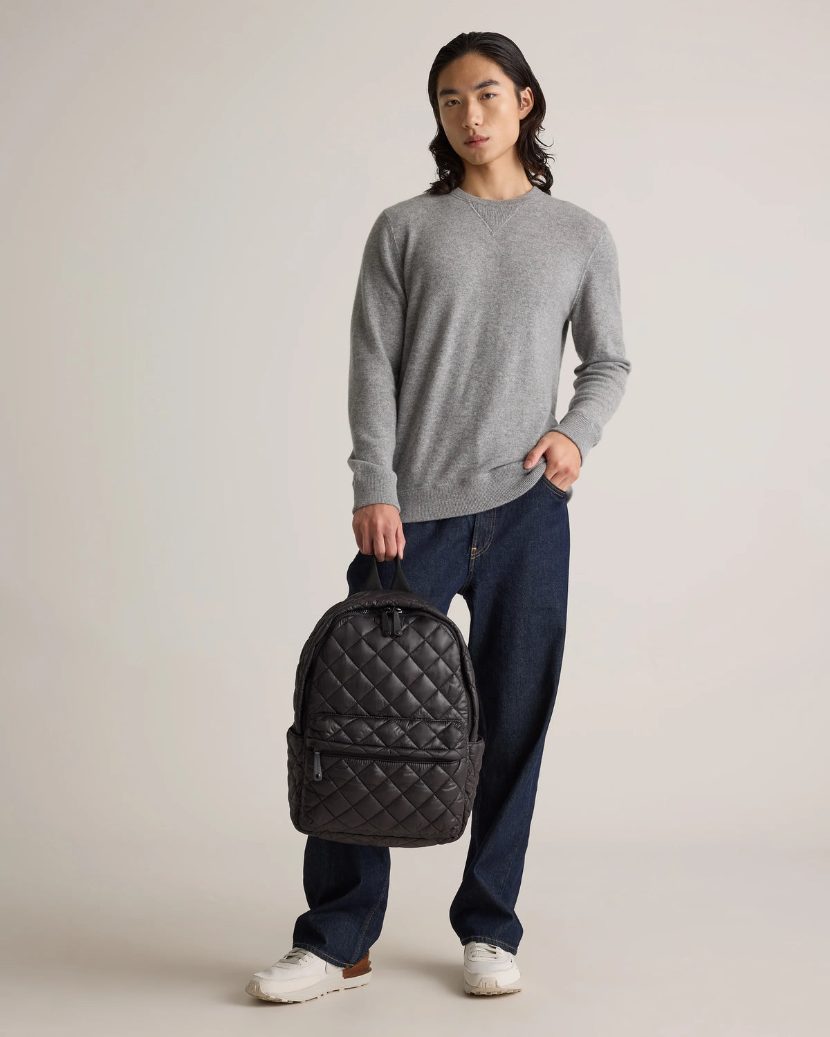 Transit Quilted Commuter Backpack - One Size / Taupe Brown