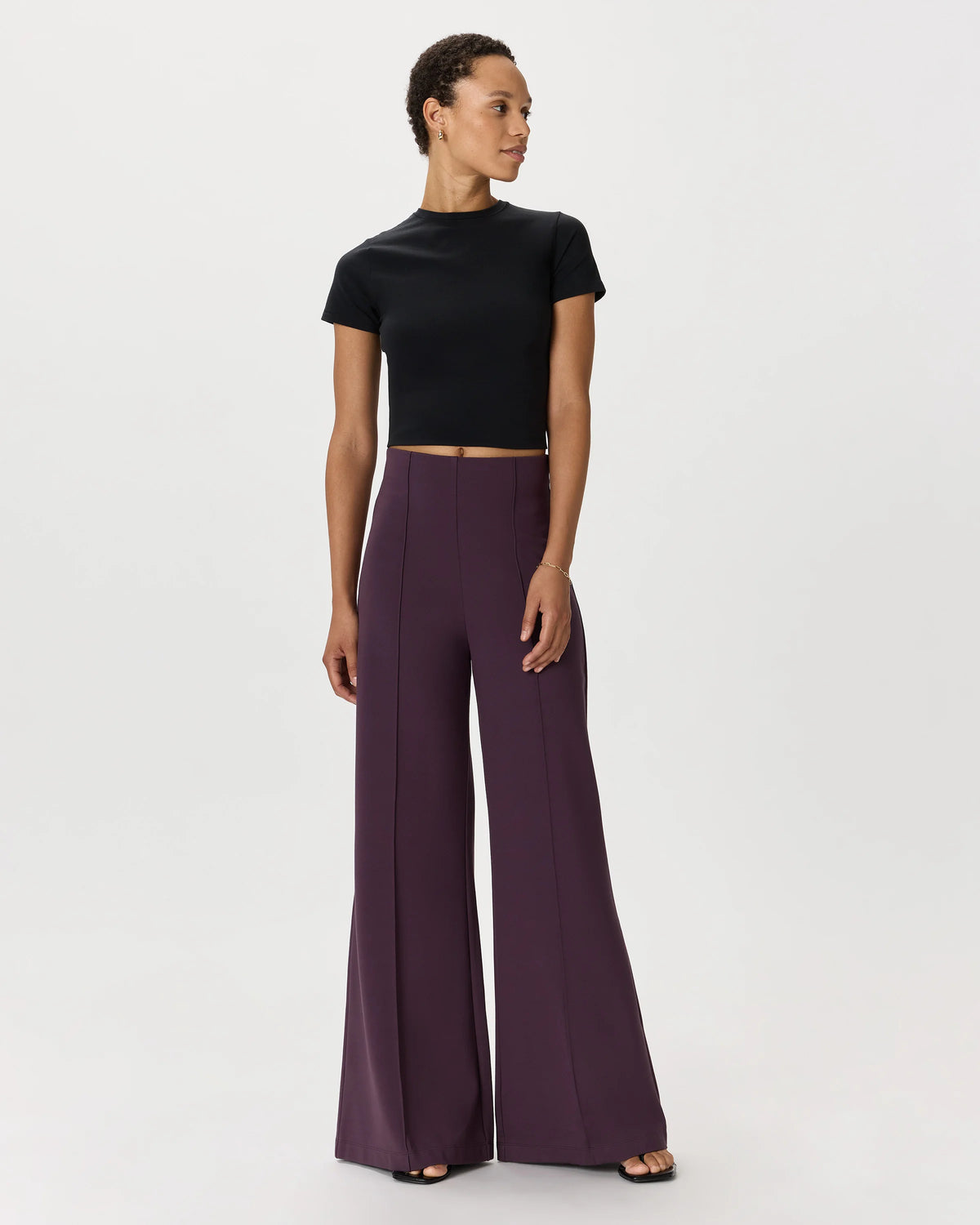 Ultra-Stretch Ponte Super Wide Leg Pants - XS / Black