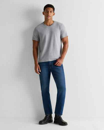 100% Organic Cotton Slub V-Neck Tee - S / Heather Grey