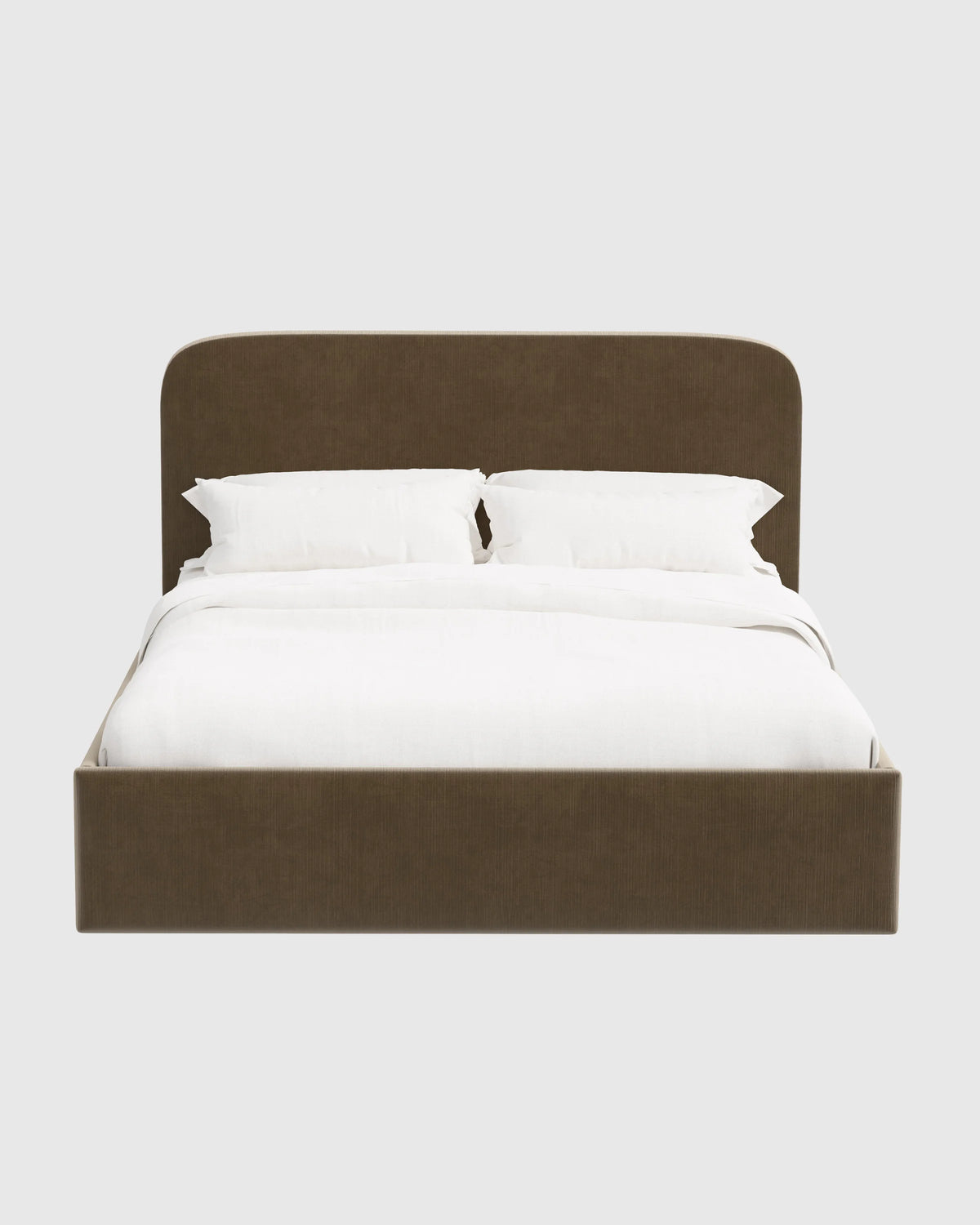 Curved Bed in Performance Velvet - Full / Walnut