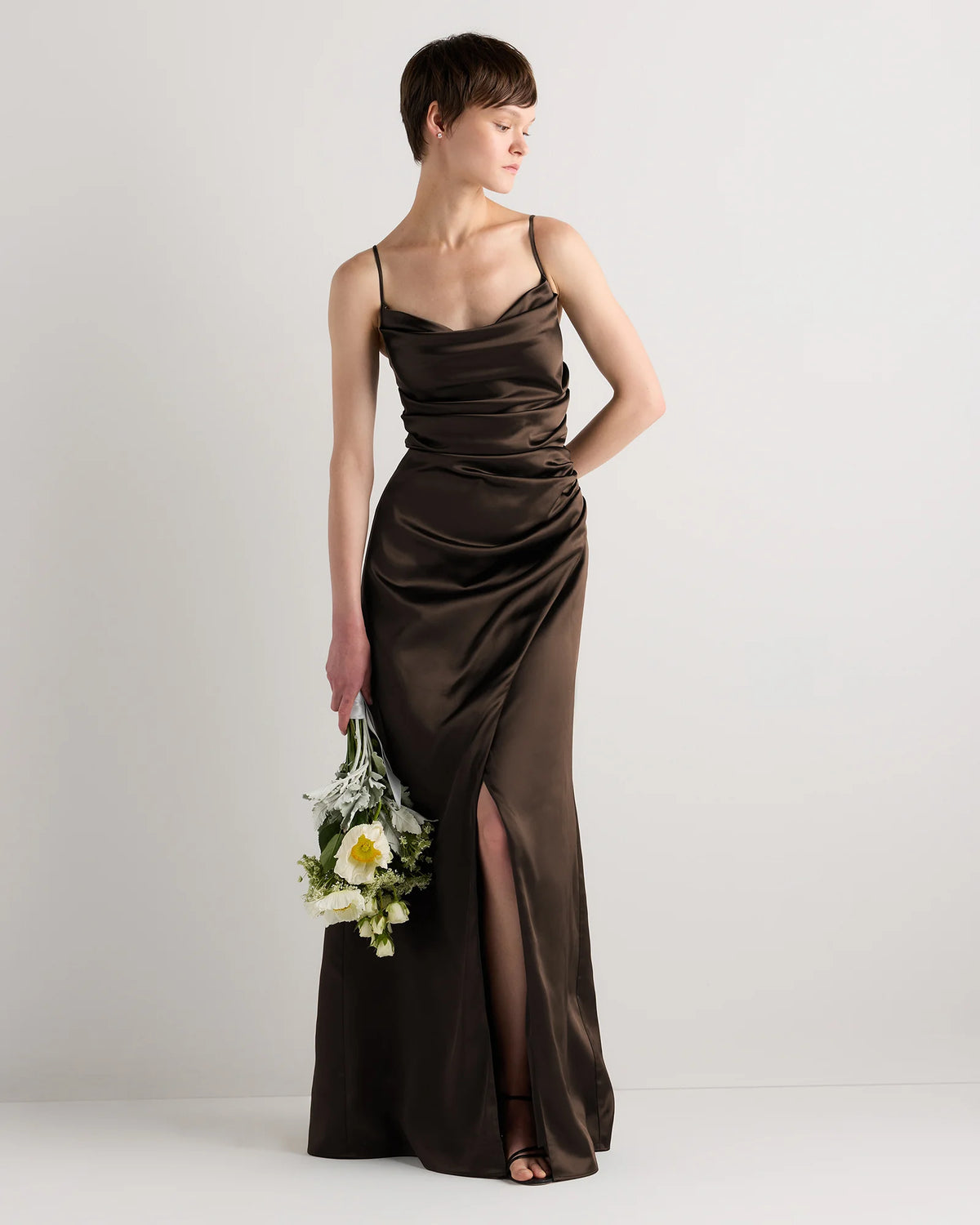 Juliette Stretch Satin Dress - 0 / Garden Sage Green