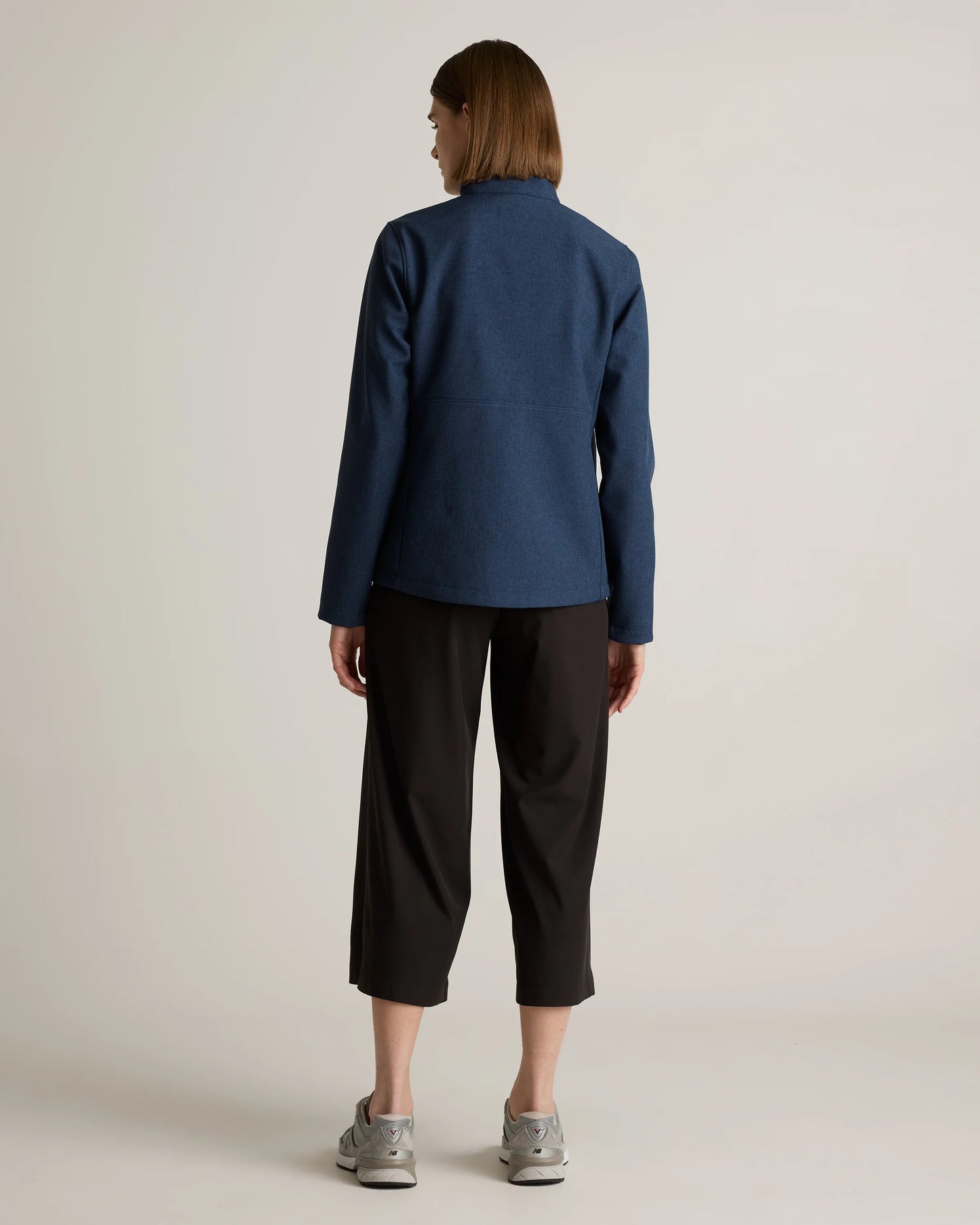 Softshell Fleece-Lined Full-Zip Jacket - XS / Heather Deep Navy