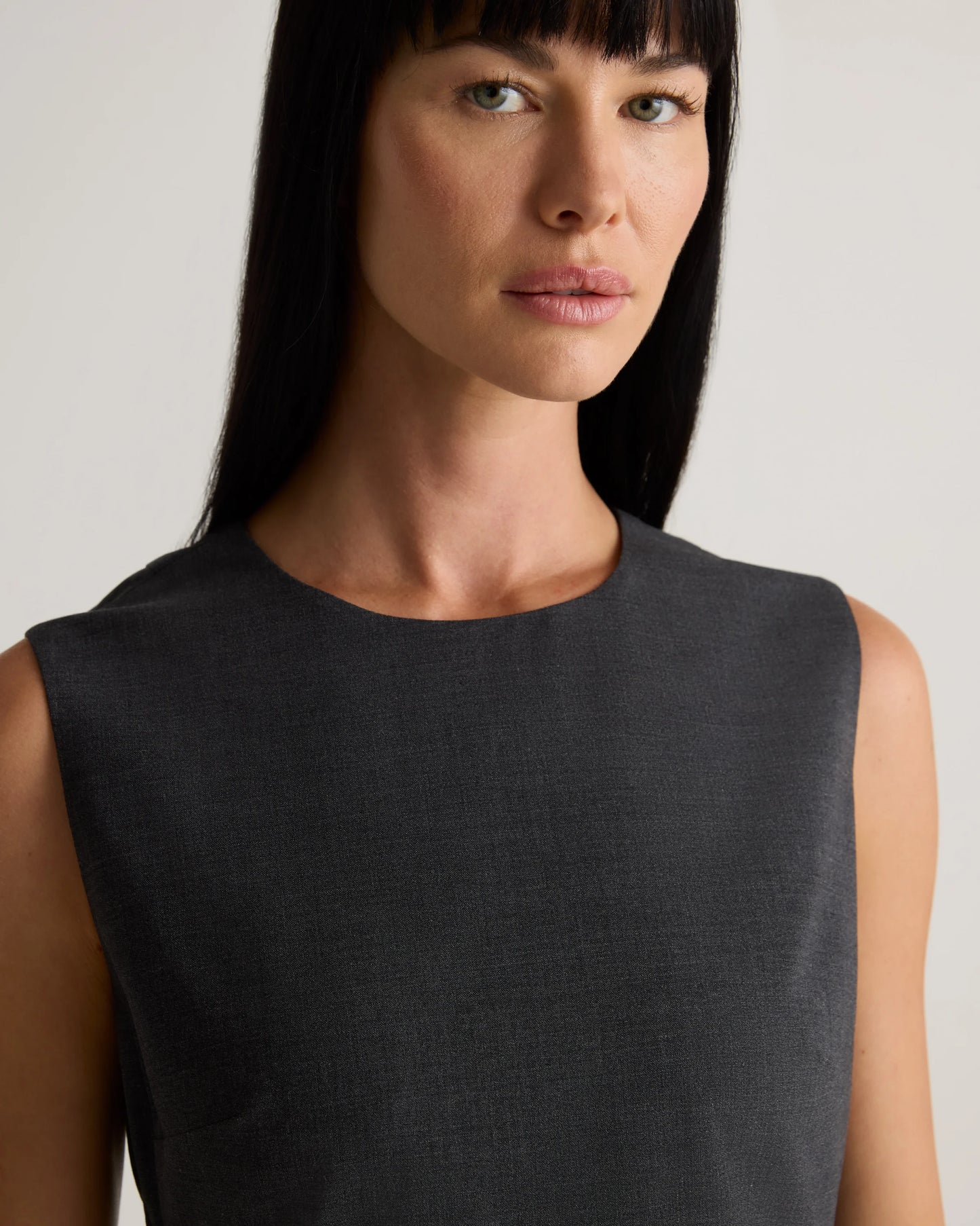 Italian Wool Sleeveless Dress - 0 / Grey Melange