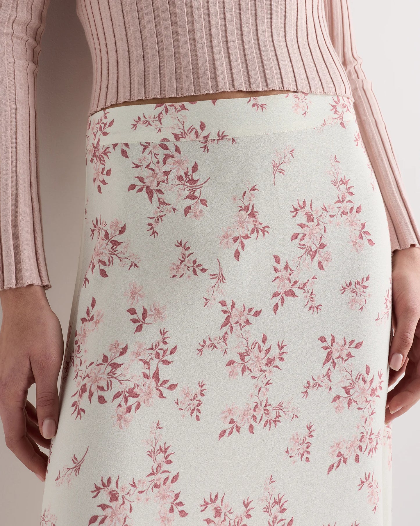 Lightweight Crepe Slip Skirt - XS / Moonstone Blue