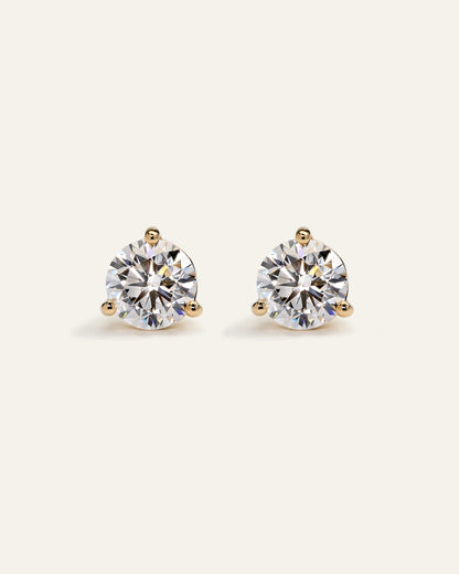 14K Gold Lab Grown Diamond Martini Studs - 4ctw - One Size / Yellow Gold