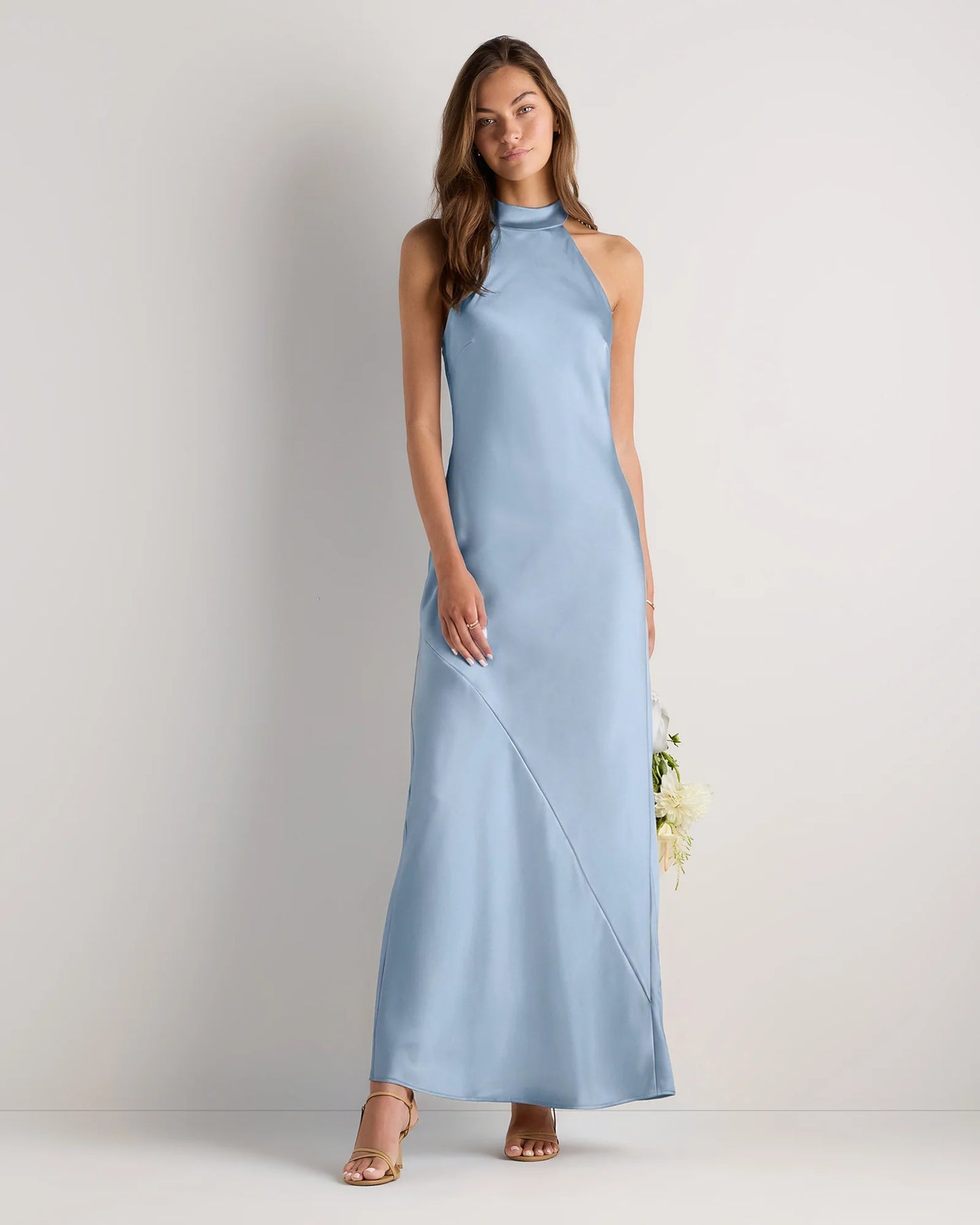 Catalina Stretch Satin Dress - 0 / Garden Sage Green