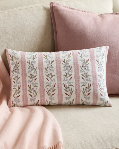 Wildflower Cotton Pillow Cover - 12x20 / Tan Stripe