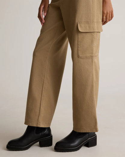 Organic Stretch Cotton Twill Cargo Pants - 0 / Light Khaki