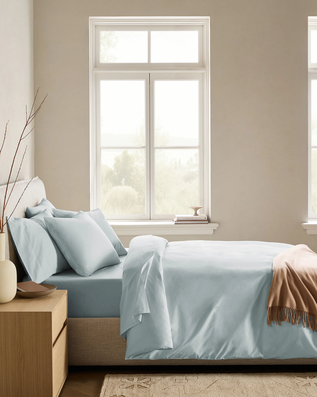 Organic Crisp Percale Duvet Cover - Twin / Ivory