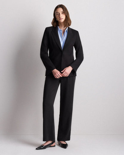 Ultra-Stretch Ponte Single-Breasted Blazer - XS / Espresso