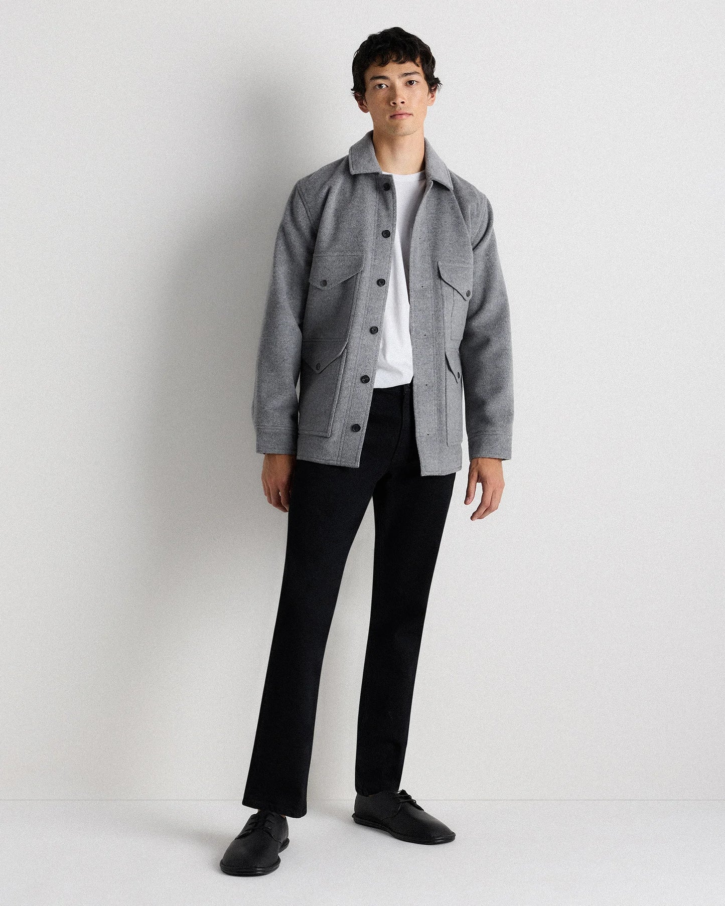 Wool Cashmere Field Jacket - S / Heather Grey
