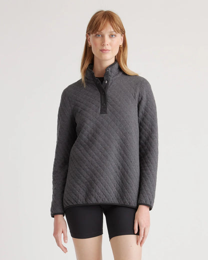 Reversible Quilted Pullover - XS / Charcoal/Grey