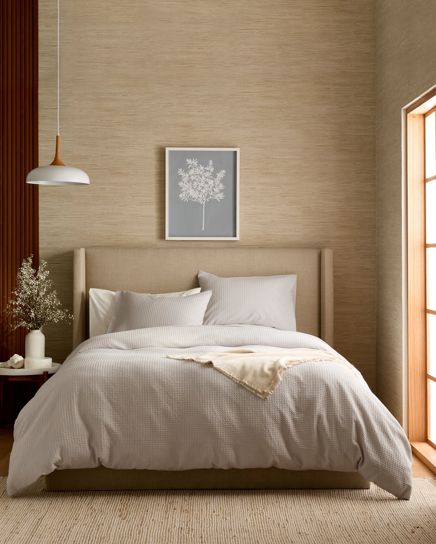 Organic Luxe Honeycomb Sham Set - Standard / Mineral