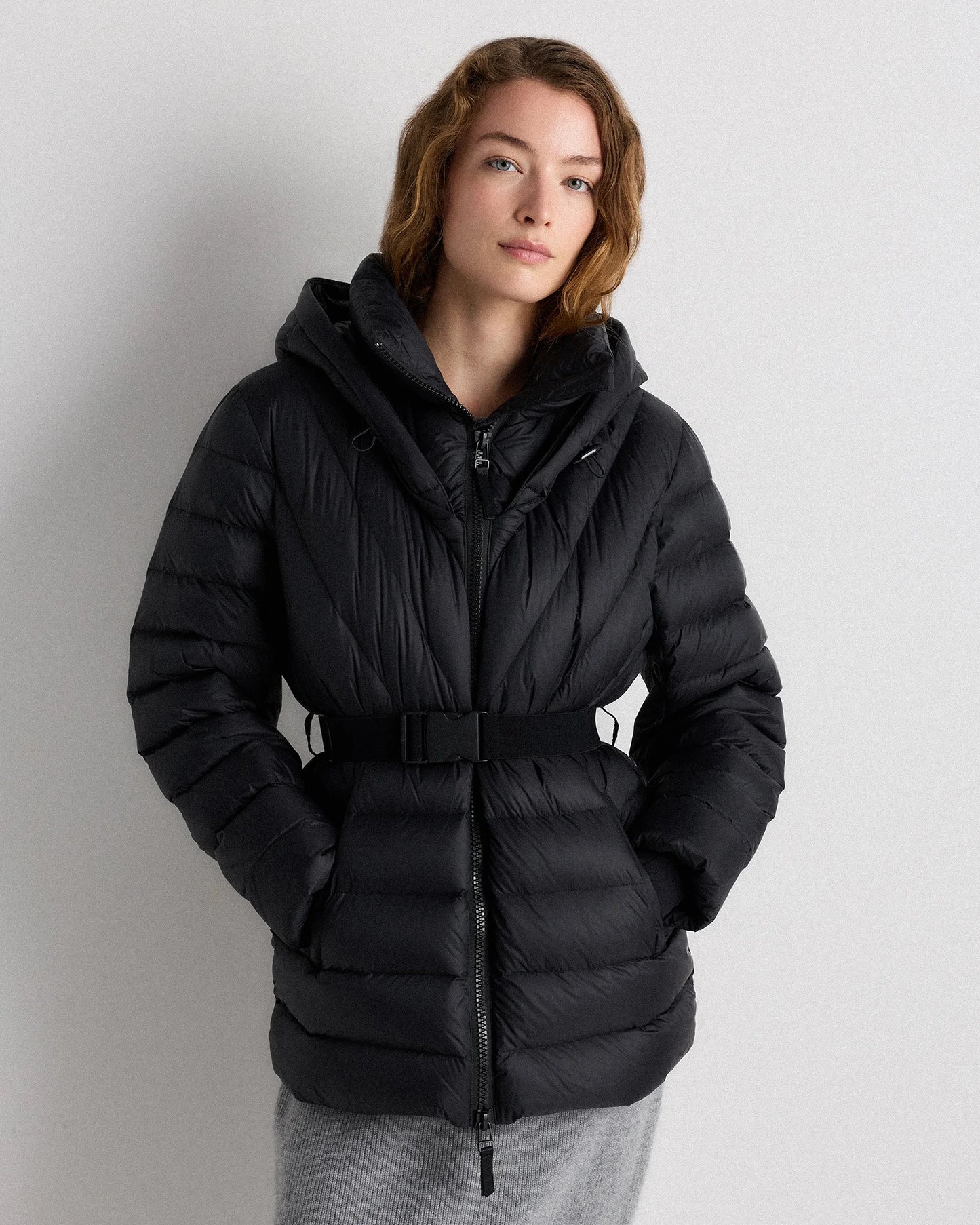 Responsible Down Belted Puffer Coat - XS / Hot Fudge
