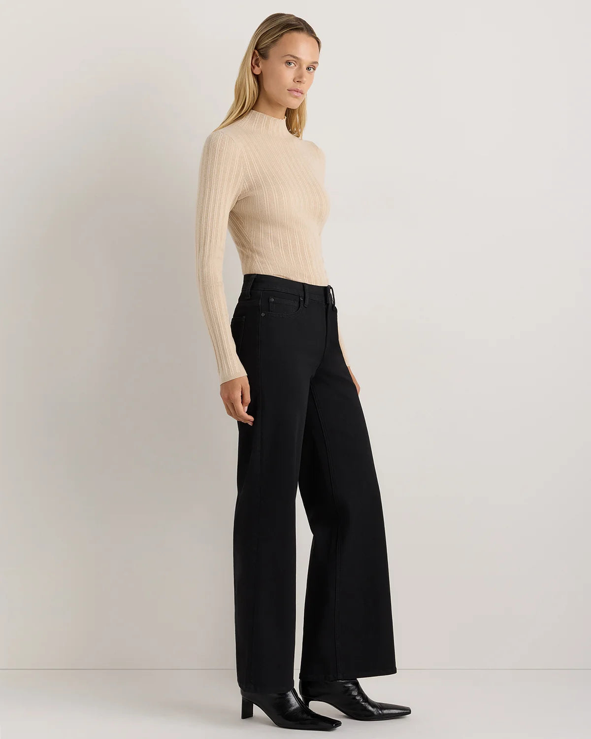 Luna Stretch Wide Leg Jeans - 24 / Frosted Blue