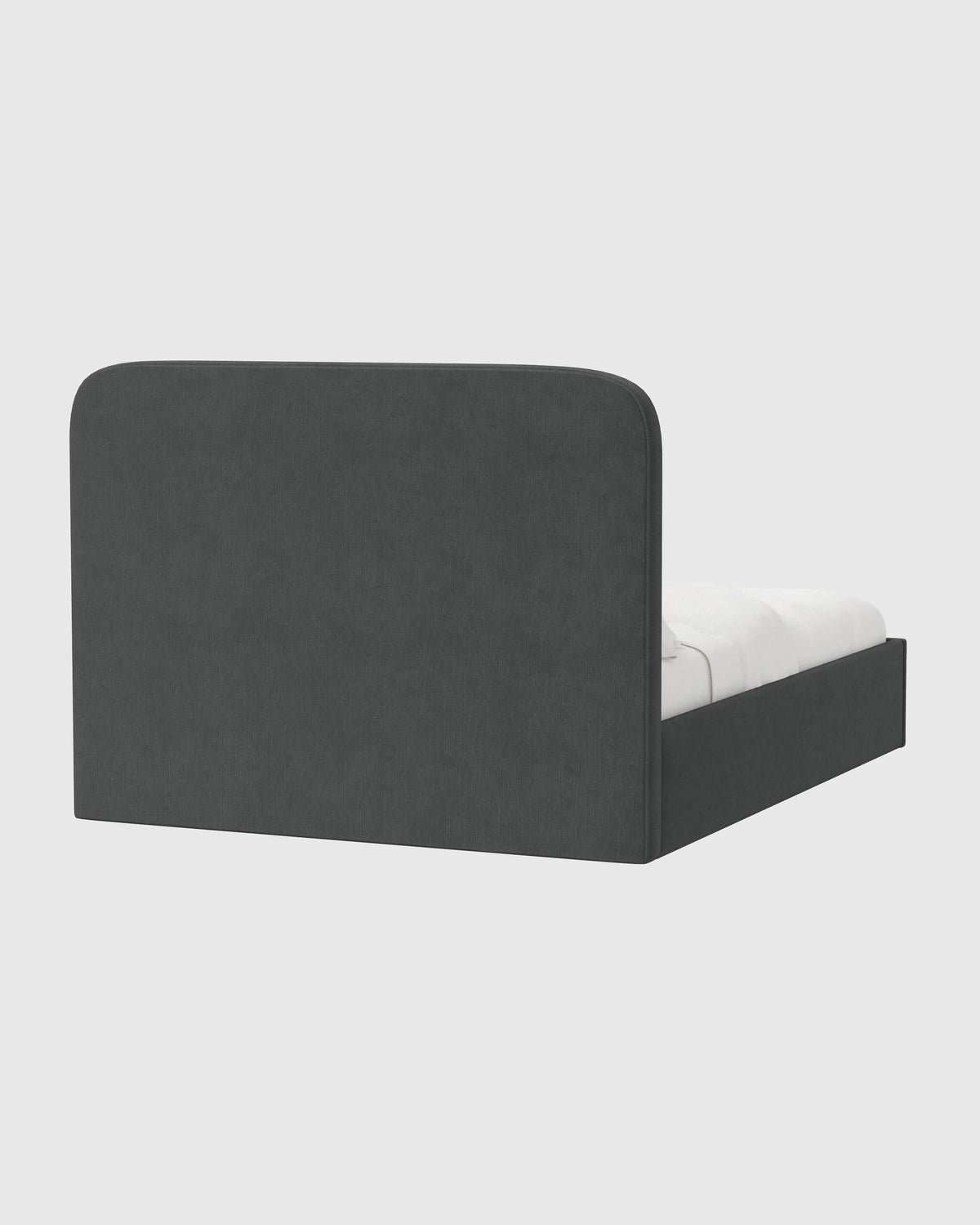 Curved Bed in Performance Velvet - Full / Walnut