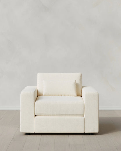 Ashford Deep Seat Chair and a Half in Performance Chenille Linen Blend - 46" / Snow
