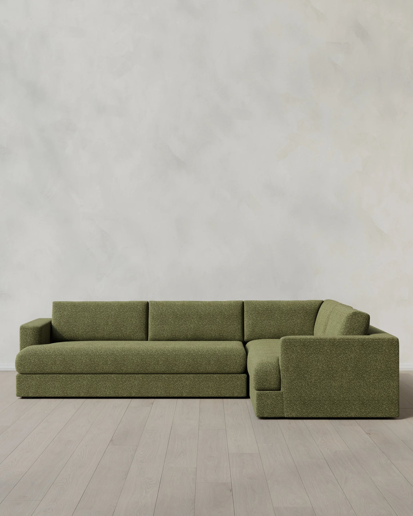 Sierra Curved Arm L Sectional in Performance Boucle - Right Arm / Mushroom
