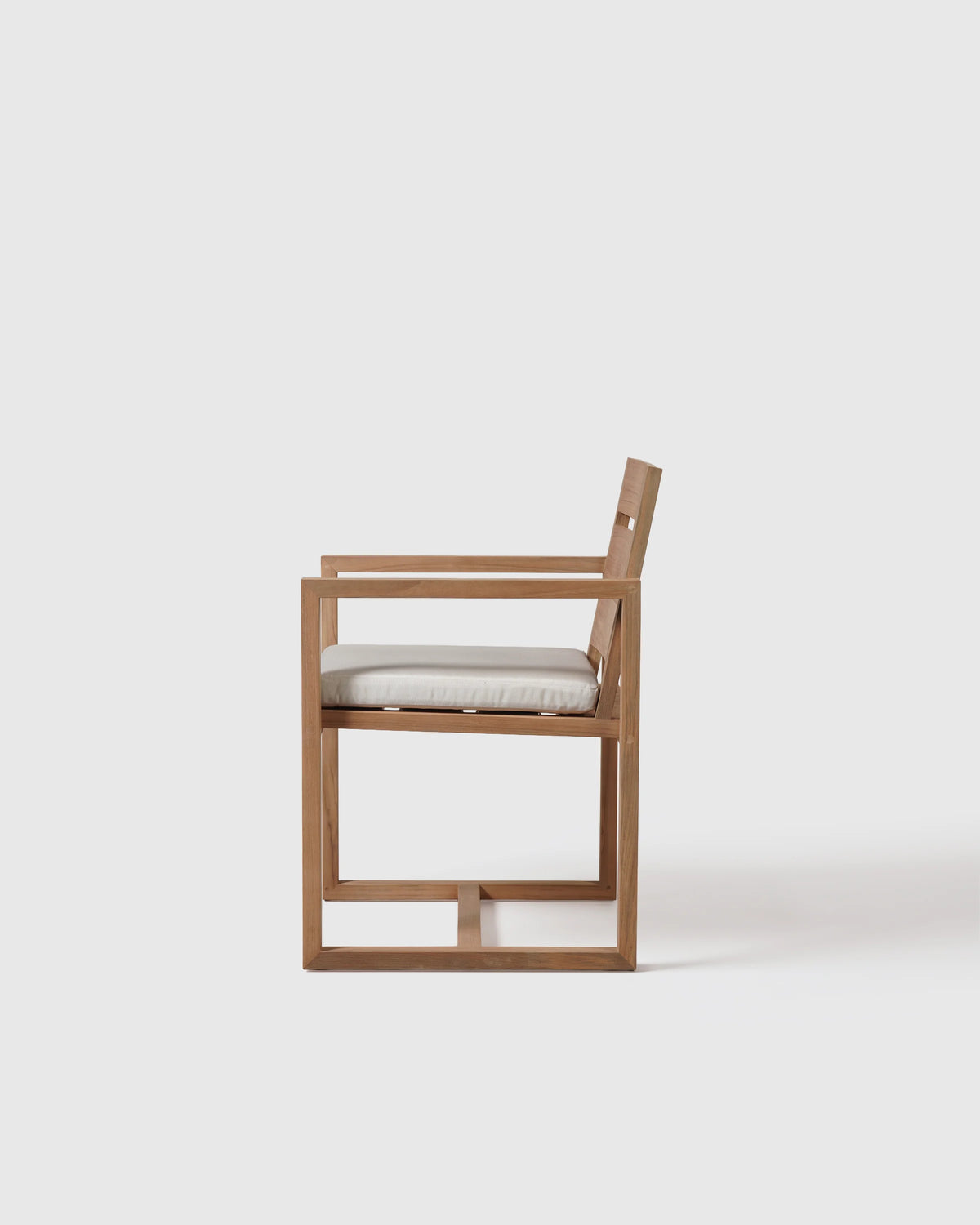 Linear Solid Teak Outdoor Dining Armchair - One Size / Natural Teak